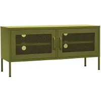 vidaXL Tv-meubel 105x35x50 cm staal olijfgroen