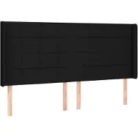 vidaXL Hoofdbord met randen 163x16x118/128 cm stof zwart