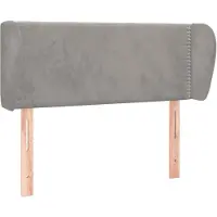 vidaXL Hoofdbord met randen 93x23x78/88 cm fluweel lichtgrijs