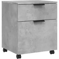 vidaXL Dossierkast verrijdbaar 45x38x54 cm bewerkt hout betongrijs