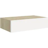 vidaXL Wandladekast eiken en wit 40x23,5x10 cm MDF