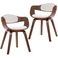 vidaXL Eetkamerstoelen 2 st gebogen hout en kunstleer