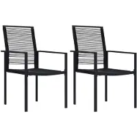 vidaXL Tuinstoelen, 2 stuks, PVC riet, zwart