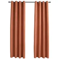 vidaXL Gordijnen verduisterend met ringen 2 st 140x245 cm roestkleur