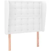 vidaXL Hoofdbord met randen 93x23x118/128 cm kunstleer wit