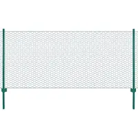 vidaXL Draadgaashek met palen 25x0,5 m staal groen