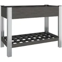 vidaXL Tuinverhoger met opbergruimte, grijs, 100x50x75 cm, WPC