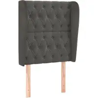 vidaXL Hoofdbord met randen 83x23x118/128 cm fluweel donkergrijs