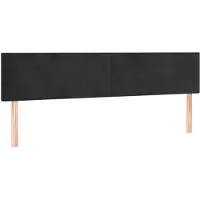 vidaXL Hoofdborden 200x5x78/88 cm fluweel zwart