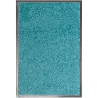 vidaXL Deurmat wasbaar 40x60 cm cyaan