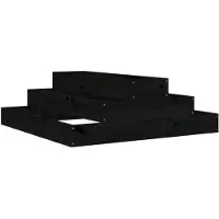 vidaXL Plantenbak 80x80x27 cm massief grenenhout zwart