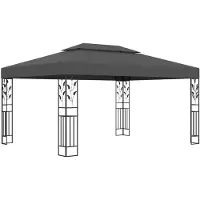 vidaXL Prieel met dubbel dak 3x4 m antraciet