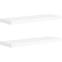 vidaXL Wandschappen zwevend 2 st 80x23,5x3,8 cm MDF wit