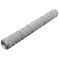 vidaXL Kippengaas 25x0,5 m gegalvaniseerd staal zilverkleurig
