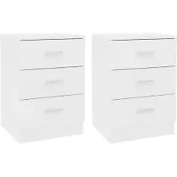 vidaXL Nachtkastjes 2 st 38x35x56 cm bewerkt hout wit