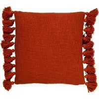 Dutch decor - RUBY - Kussenhoes 45x45 cm - 100% katoen - met flosjes - Potters Clay - oranje