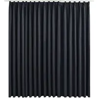 vidaXL Gordijn verduisterend met haken 290x245 cm zwart