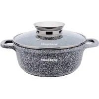Klausberg 7523 - Kookpan met deksel - marmer grijs - 26 cm - 5.6 liter
