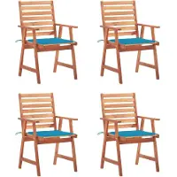 vidaXL Tuinstoelen 4 st met kussens massief acaciahout
