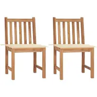 vidaXL Tuinstoelen 2 st met kussens massief teakhout