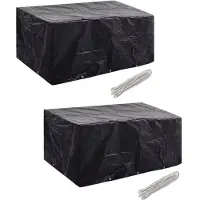 vidaXL Tuinmeubelhoezen poly rattan 2 st 6-persoons 240x140 cm