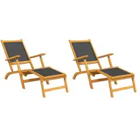 vidaXL Terrasstoelen 2 st massief acaciahout en textileen