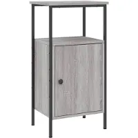 vidaXL Nachtkastje 41x31x80 cm bewerkt hout grijs sonoma