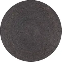 Super Merchant Vloerkleed handgemaakt rond 90 cm jute donkergrijs