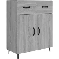 vidaXL Dressoir 69,5x34x90 cm bewerkt hout grijs sonoma eikenkleurig