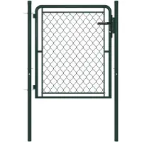 vidaXL Tuinpoort staal 100x100 cm groen