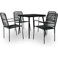 vidaXL 5-delige tuinset, met katoenen touw en staal, zwart