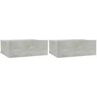 vidaXL Nachtkastjes 2 st zwevend 40x30x15 cm bewerkt hout betongrijs