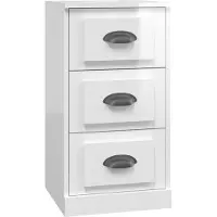 vidaXL Dressoir 36x35,5x67,5 cm bewerkt hout hoogglans wit