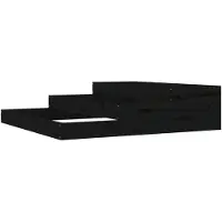 vidaXL Plantenbak 107x107x27 cm massief grenenhout zwart