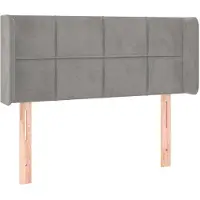 vidaXL Hoofdbord met randen 83x16x78/88 cm fluweel lichtgrijs