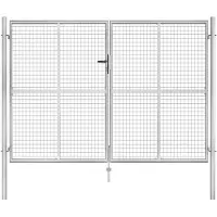 vidaXL Tuinpoort gegalvaniseerd staal 300x175 cm zilver