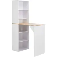 vidaXL Barkruk met kast, wit, 115x59x200 cm