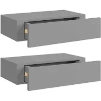vidaXL Wandschappen 2 st met lade 40x23,5x10 cm MDF grijs