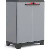 Keter Stilo Lage Kast - 1 Plank - 68x39x90cm - Donkergrijs/Zwart