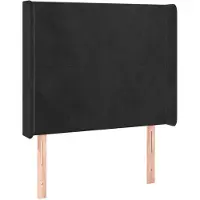 vidaXL Hoofdbord met randen 83x16x118/128 cm fluweel zwart