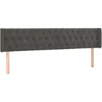 vidaXL Hoofdbord met randen 183x16x78/88 cm fluweel donkergrijs