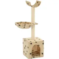 vidaXL Kattenkrabpaal met sisal krabpalen 105 cm pootafdrukken beige
