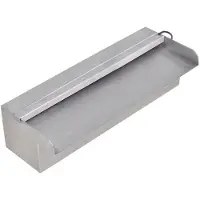 vidaXL Zwembadwaterval met LED's rechthoekig 30 cm roestvrij staal