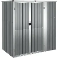 vidaXL Tuinschuur 161x89x161 cm gegalvaniseerd staal grijs