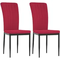 vidaXL Eetkamerstoelen 2 st fluweel wijnrood