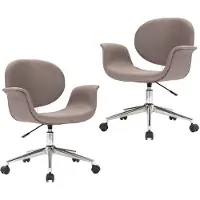 vidaXL Eetkamerstoelen draaibaar 2 st stof taupe