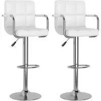 vidaXL Barstoelen 2 st kunstleer wit