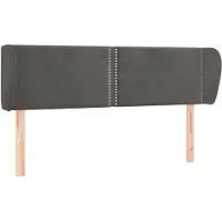 vidaXL Hoofdbord met randen 147x23x78/88 cm fluweel donkergrijs