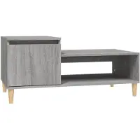 vidaXL Salontafel 100x50x45 cm bewerkt hout grijs sonoma