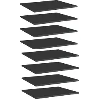 vidaXL Wandschappen 8 st 60x50x1,5 cm bewerkt hout hoogglans zwart
